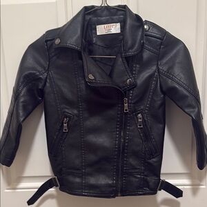 Lively Black Moto Jacket Faux Leather Asymmetrical